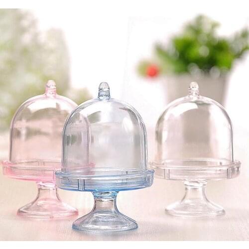 1 Pcs New Transparent Plastic Candy Box Round DIY Storage Cake Box Mini Material Packaging Candy PS Stand K5V2