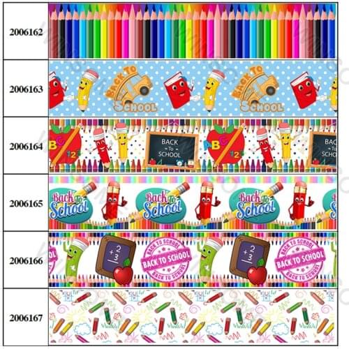 10Yards 25mm/38mm/50mm/75 Newly Arrived School Printed Grosgrain/Satin Ribbon DIY Crafts Handmade Accessories 200616