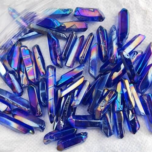 1000g Aura angel quartz wand natural flame blue electroplating crystal point specimen Polished Healing