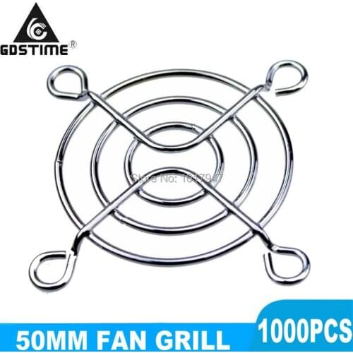 1000 PCS/LOT Gdstime PC DC Fan 5CM 50mm Silvery Metal Grill Finger Protector Guard Cover