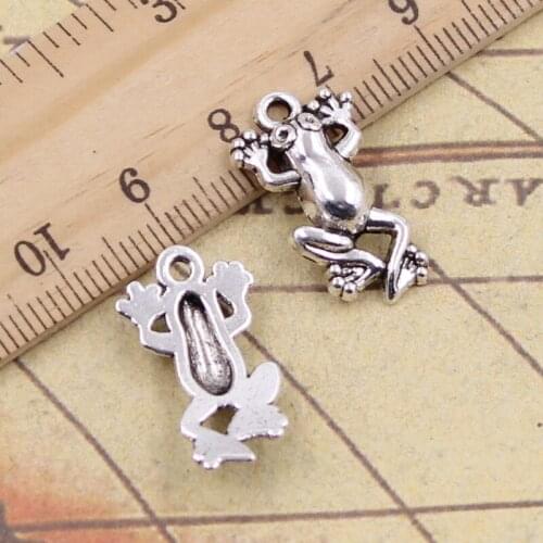 20pcs Charms frog 22x12mm Antique Bronze Silver Color Pendants Making DIY Handmade Tibetan Bronze Silver Color Finding Jewelry