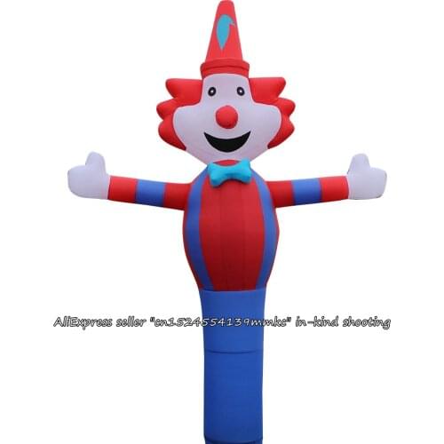 3D Red Blue Clown Air Dancer Sky Dancer Inflatable Tube Clown Dance Puppet Wind Inflatable Advertising Bouncy for 18'' Blower
