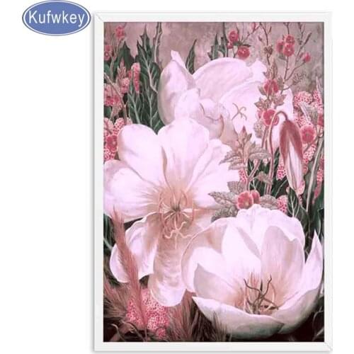 5d cross stitch diamond painting Blush Peonies diamond picture rhinestones flower photo Diamond Embroidery Mosaic home decor