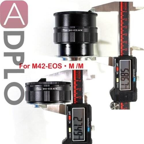 ADPLO 010762, Adjustable Macro to Infinity Adapter Suit for M42 - EOS M/M, Lens adapter for M42 Lens to Suit for Canon camera