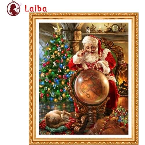 Diamond Mosaic Picture Of Rhinestone Santa claus with gifts Diamond Painting Cross Stitch Embroidery Needlework Wall Art