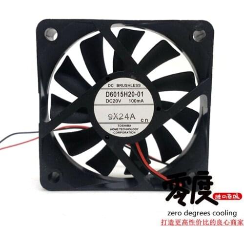 D6015H20-01 DC 20V 0.10A 60x60x15mm 2-Wire Server Cooling Fan