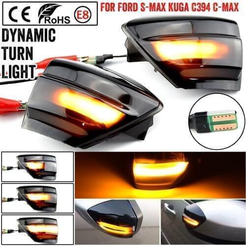 Dynamic Blinker For Ford S-Max 2007 2014 Kuga C394 2008 2012 C-Max 2011 2019 LED Turn Signal Mirror Light