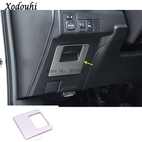 For Toyota Corolla Altis 2014 2015 2016 car body Stainless steel pilot drive storage cover Glove box case trim lamp panel handle