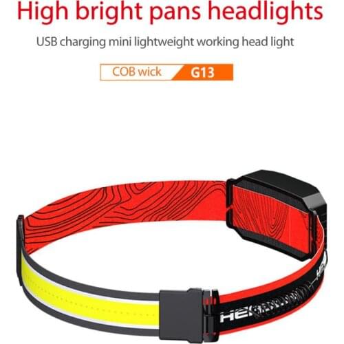 2021 New COB Headlight Floodlight Night Riding Wild Fishing Headlight USB Charging With Battery Display Highlighting