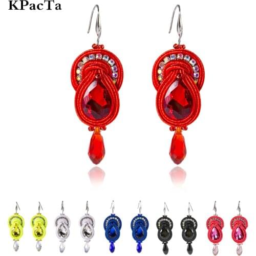 KPACTA Ethnic Feature Style Creative Drop Earrings Fashion Jewelry For Women Soutache Handmade Weaving Big Hanging Earring Party