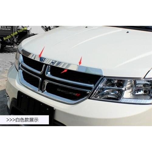 Lapetus Exterior Refit Kit Front Grille Engine Lid Strip Cover Trim For Dodge Journey / Fiat Freemont 2011-2017 Stainless Steel