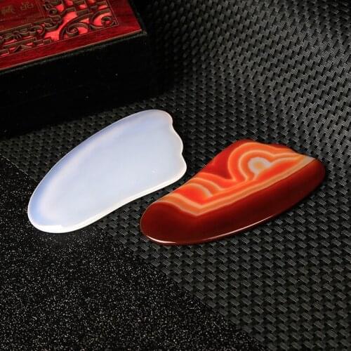 1PC Agate scraping board massager health beauty crystal quartz anti-aging Minus the wrinkles Round and smooth DIY gift