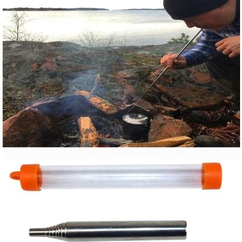 Newest Outdoor Pocket Bellow Collapsible Fire Tool Camping Survival Blow Fire Tube #NE827