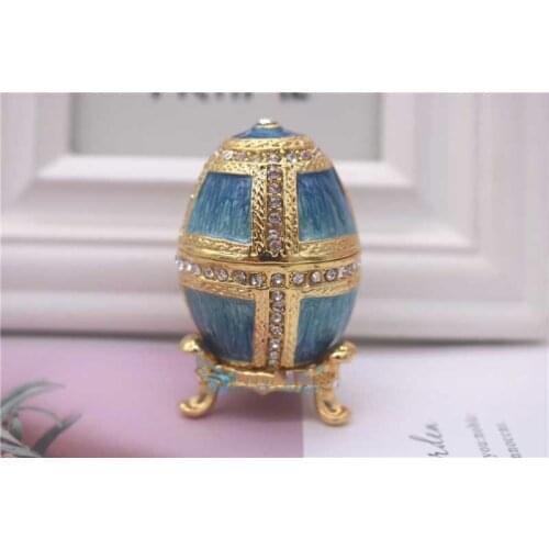 Easter Eggs Light Luxury Rhinestone Mini Jewelry Box Display Home Party Decoration Ornaments March 8th Day Gifts For Women