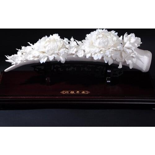 Dehua peony flower flower art ceramic decorative ornaments business gifts, collectibles Home Furnishing move