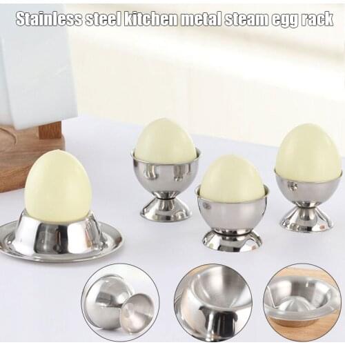 Egg Cup Egg Tray Stainless Steel Soft Boiled Egg Cups Holder Stand Dishwasher Safe xobw