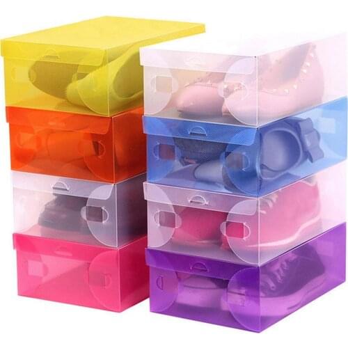 Hot Transparent Dust-proof Shoes Box Plastic Shoes Organizer Container Conmestic Storage Box Sundries Storage органайзер