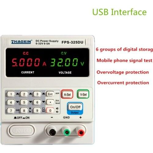 FPS-325DU DC Power Supply Adjustable 4 Digit Display 32V5A Notebook Repair Mobile Phone Signal Test With USB Interface