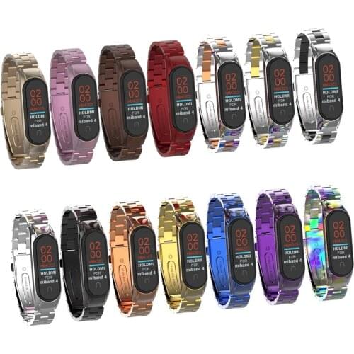 Strap for Xiaomi Mi Band 4,Wristband Straps Compatible with Miband 3,Metal Adjustable Wristbands for Xiaomi Mi Band 4/3
