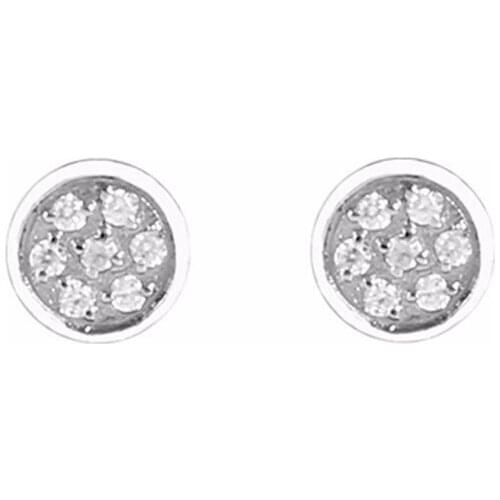 RIR Stainless Steel Small Crystal Round Charm Stud Earrings Creative Design Ladies Jewelry Earrings Dance Party Wedding Gifts