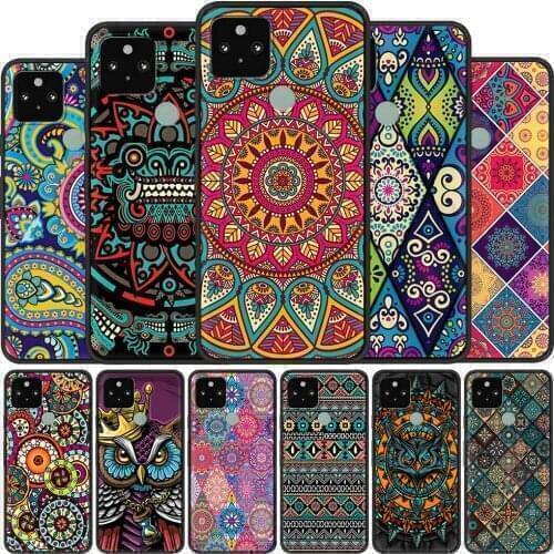 Indian Pattern Mandala Silicon Phone Case for Google Pixel 4 XL 4A 4G Fundas for Pixel 5 Soft TPU Cover Back Coque Cell Capas