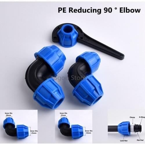 2-10Pcs ID 25-20mm,32-25mmHi-quality PPR PE Reducing 90 ° Elbow Quick connector L Type Garden Agricultural Water Pipe Connectors