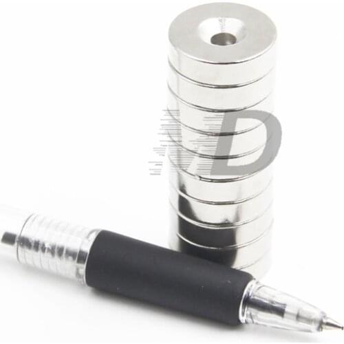100pcs Super Strong Round Neodymium Countersunk Ring Magnets 20mm x 5mm Hole: 5mm N50 Neodymium Magnet Free Shipping