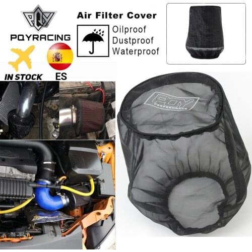 Universal car Air Filter Protective Cover Waterproof Oilproof Dustproof for Cylindrical High Flow Air Intake Filters Black AIB01