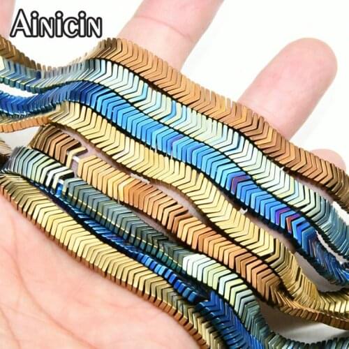 High Pollish Thin Arrow Head Shape Titanium Plating Hematite Strand Loose Beads 5pcs/lot