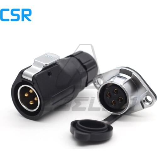 XHP20 , 4 Pin Waterproof connector plug and socket IP65 Flange Panel Mount Connectors Male and female