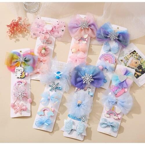 New Girls Cute Princess Chiffon Bow Hairpins Kids Cartoon Sweet Headband Hair Ornament Clips Barrettes Fashion Hair Accessories