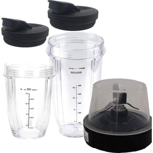 Replacement Parts Extractor Blade with 18Oz 24Oz Cup and Spout Lid for 1200W Ninja Auto-IQ Blender,7 Fins Gear Parts