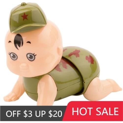 1Pcs New Creative Children Crawling Doll Clockwork Toy Cartoon Cute Baby Happy Children Entertainment Wind Up Toys