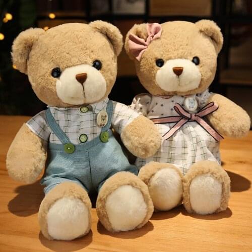 2pcs/lot 35cm Kawaii Couple Teddy Bear Plush Toys Lovely Bear with Skirt Pillow Nice Gift for Lover Girls Kids Valentines Gifts