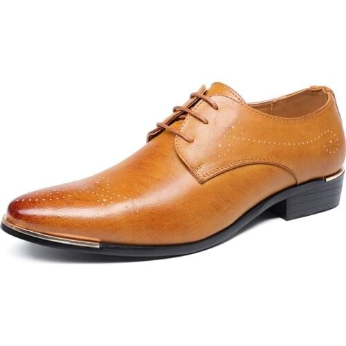 2020New Men Dress Shoes Fashion Oxford Business Men Shoes Pu Leather High Quality Soft Casual Breathable Mens Flats Slip-On Sho