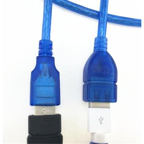 30cm 50cm 3m USB Extension Cable Copper Male to Female USB Extend Adapter Dual Shielding Transparent Blue Durable Ship Freedom
