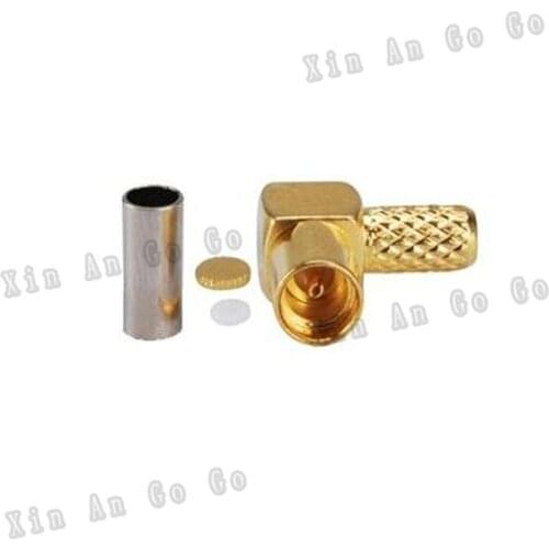 5 pcs RF MMCX adapter with MMCX female right angle crimping connector MMCX-KW with RG316 RG174 cable fast ship