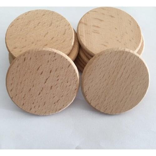 50pcs 50mm Unfinished Wood Circle Natural Unpainted Wooden Round Cutout Shape Coins Slices Ornaments for Wedding, DIY Supplies