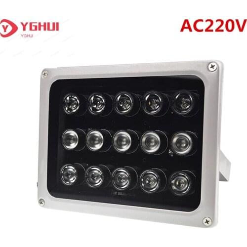 AC 220V Infrared Light Lamp 15Pcs LEDs IR Night Vision Wide Angle IP65 Waterproof Fill Light For CCTV Securiy Accessories