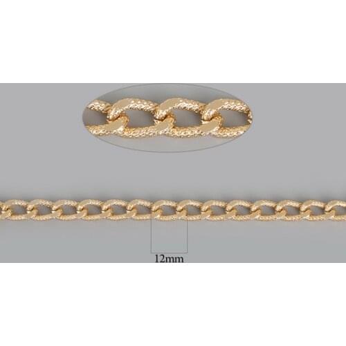 3m/sheaf Silver/Gold Plated Aluminum Chain Bulk 12x7mm for DIY Jewelry Making Bracelet Necklace Materials
