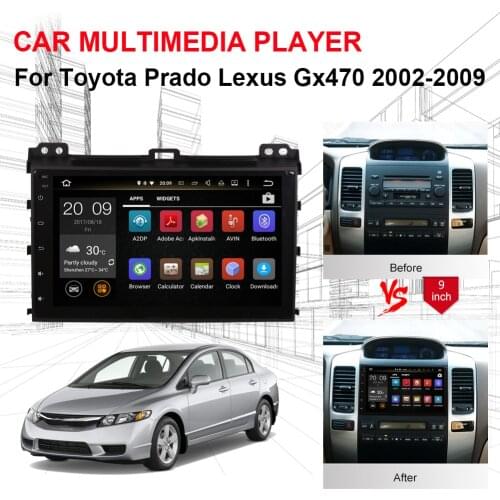 Android 8.0 Octa Core 4GB RAM IPS Screen Car Radio Stereo with Bluetooth For Toyota Prado Lexus Gx470 2002-2009 Wifi OBD DAB