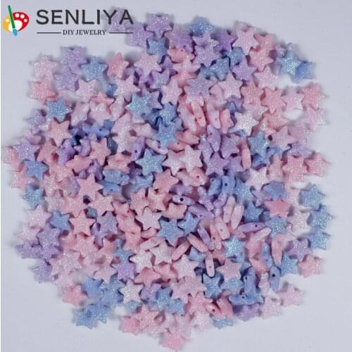 Five-pointed Star 4 Color Beads 20Pcs 40Pcs 100Pcs Acrylic Spacer Beads For Jewelry Making DIY Bracelet Necklace Accesories