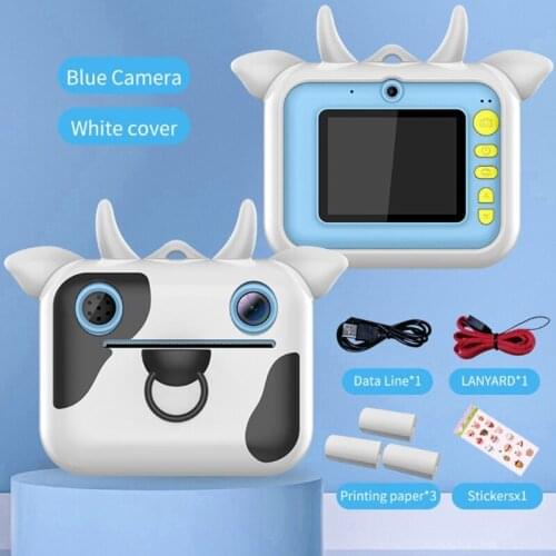 C5AF Kids Instant Print Camera Toy Child Cartoon Selfie Digital Camera Video Recorder