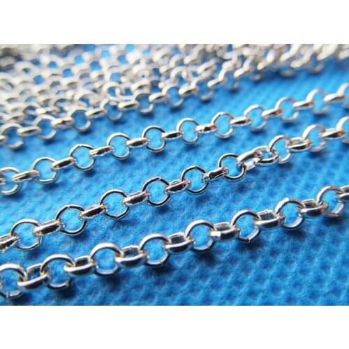 5 meters 3.20mm Rolo "O" Cross Chain,DIY Jewelry Accessory,Necklace & Bracelet Findings,Connector Charm