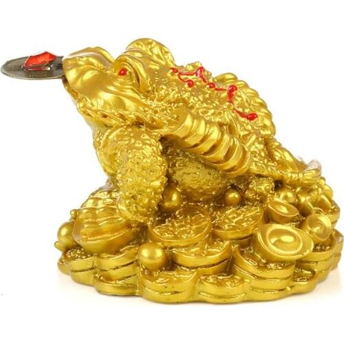 Resin Feng Shui Toad Luck Fortune Ornament Home Office Business Decorative Craft