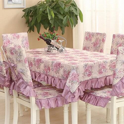 Elegant European-style Pastoral Retro Table Cloth 2 styles Floral Lace Cotton Dinning Wedding Banquet Tablecloths Chair Covers