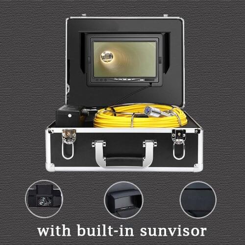 Endoscope Camera, 30M Pipe Camera 7 Inch LCD Monitor Borescope Sewer Waterproof IP68 Pipeline Inspection Snake Cam