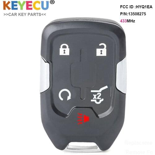 KEYECU Smart Remote Control Car Key for GMC Acadia Terrain 2017 2018 2019 2020, Fob 5 Buttons - FCC ID: HYQ1EA P/N: 13508275