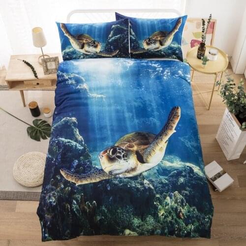 3D Sea Turtle Bedding Set Duvet Cover Set Adults Kids Boys Bedspread Bed Linen Pillowcases Twin Full King Queen Home textiles
