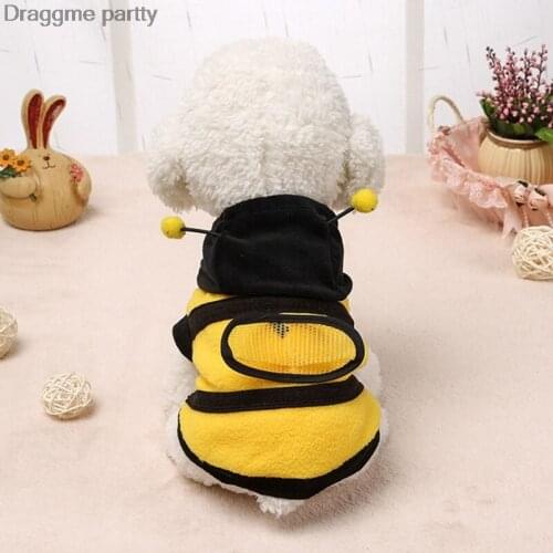 Dog Costume Pet Dog Cute Bumble Bee Cosplay Transformed Lovely Wings Dog Cat Pet Clothes Fancy Sweater Dog Hoodies
